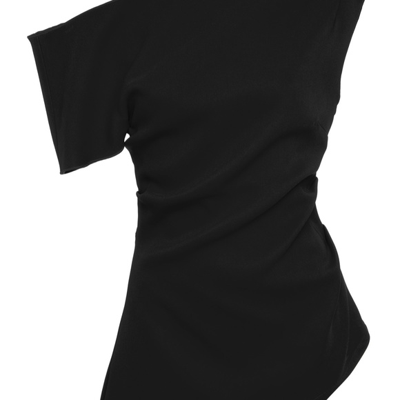 Acler Thistle Gathered One-Shoulder Crepe Top Black XS - Picture 6 of 8